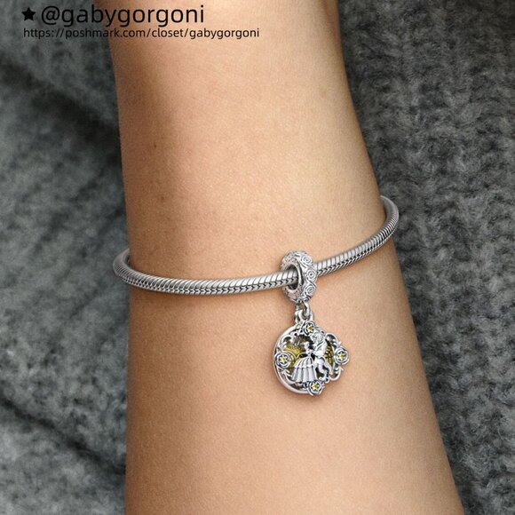 Pandora Disney Beauty and the Beast Dancing Dangle Charm - Picture 5 of 6